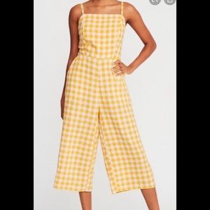 Old Navy Yellow Gingham Jumpsuit